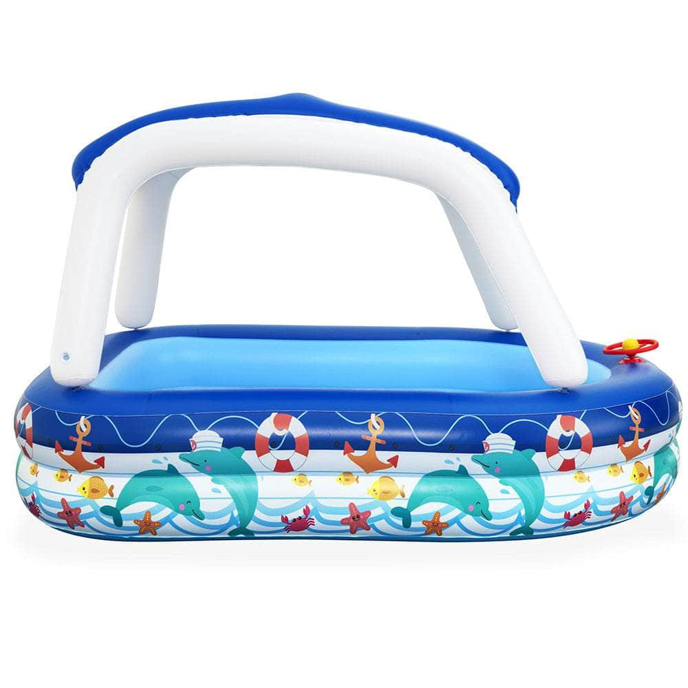 213X155X132Cm Inflatable Swimming Pool W/ Canopy 282L