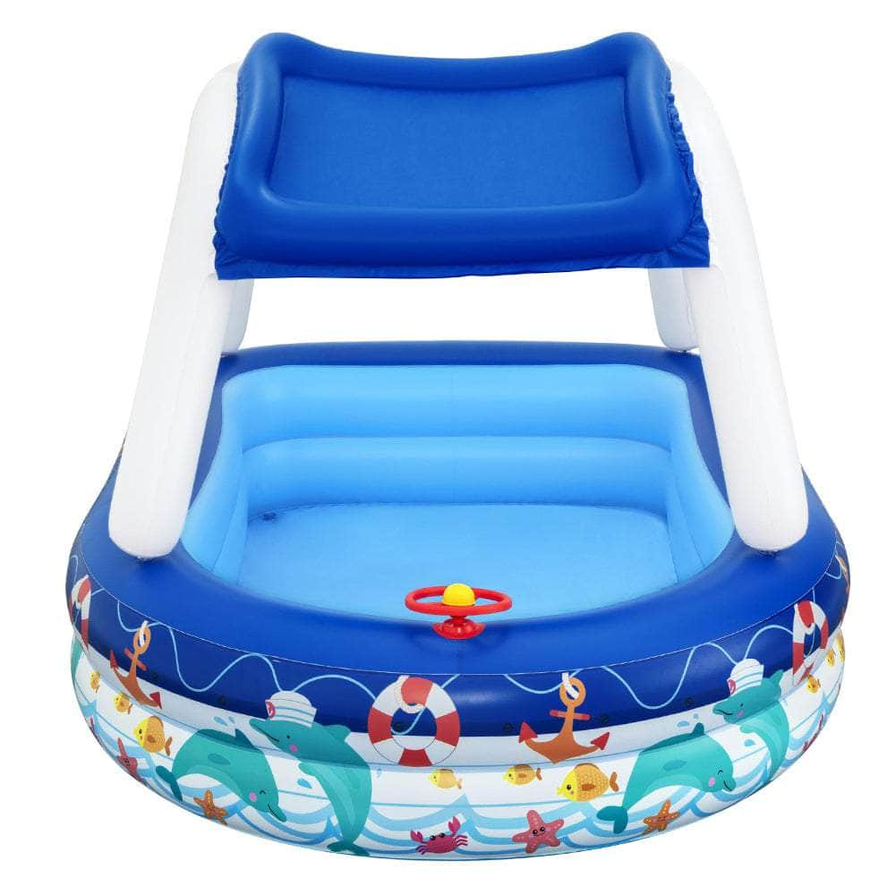 213X155X132Cm Inflatable Swimming Pool W/ Canopy 282L