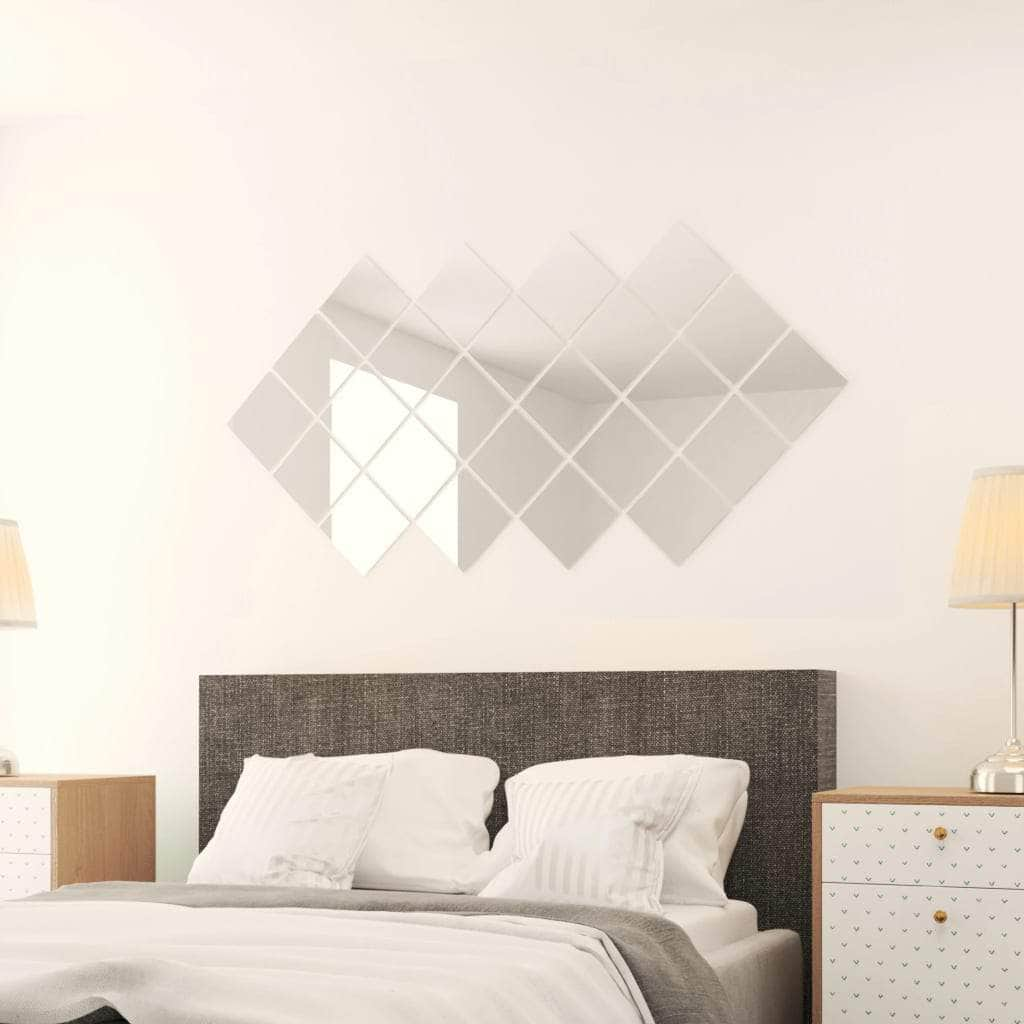 24 pcs Mirror Titles Square Glass