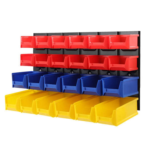 24 Storage Bin Rack Wall Mounted