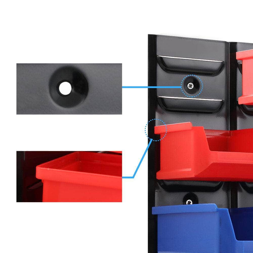 24 Storage Bin Rack Wall Mounted