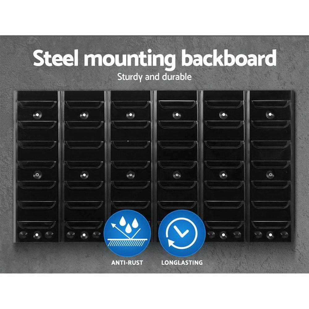 24 Storage Bin Rack Wall Mounted