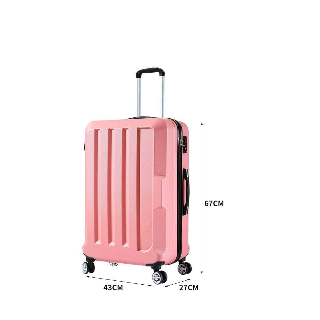 24" Travel Luggage Lightweight Check In Cabin Suitcase TSA Rose Gold