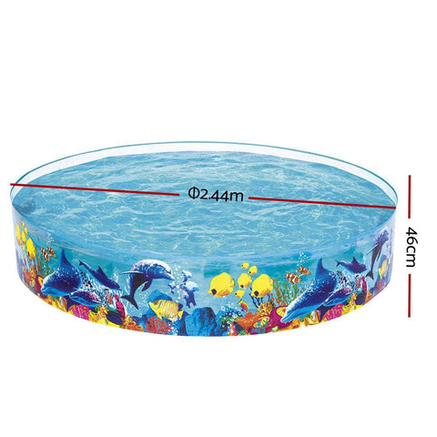 244X46Cm Round Above Ground Rigid Swimming Pool Undersea 2074L