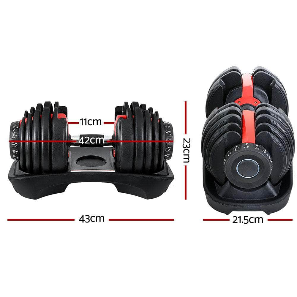 24Kg Dumbbells Adjustable Dumbbell Weight Plates Home Gym 2Pcs