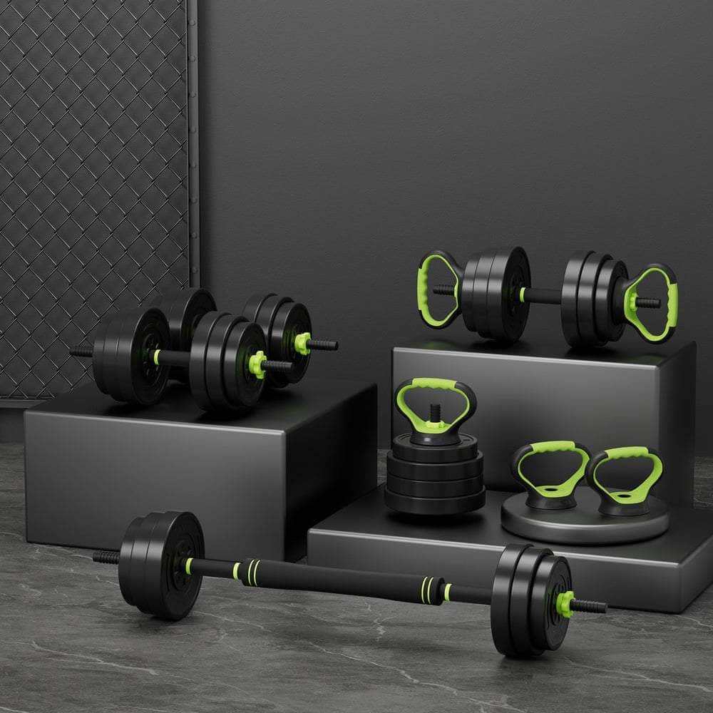 25Kg Adjustable Dumbbells Set Kettle Bell Weight Plates Barbells Gym