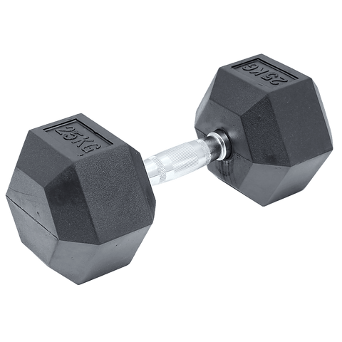 25Kg Commercial Rubber Hex Dumbbell Gym Weight