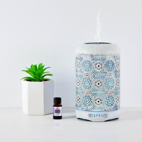 260Ml Metal Essential Oil And Aroma Diffuser-Vintage White