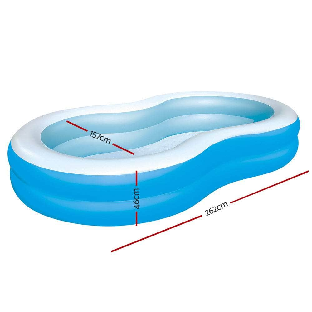 262X157X46Cm Inflatable Above Ground Swimming Pool 544L