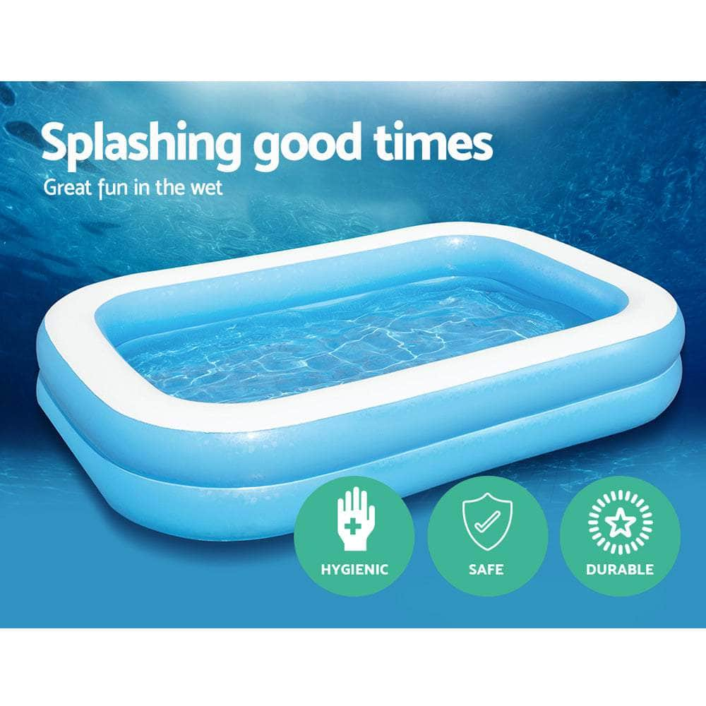 262X175X51Cm Inflatable Above Ground Swimming Pool 778L