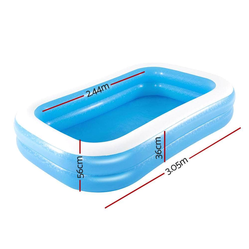 262X175X51Cm Inflatable Above Ground Swimming Pool 778L