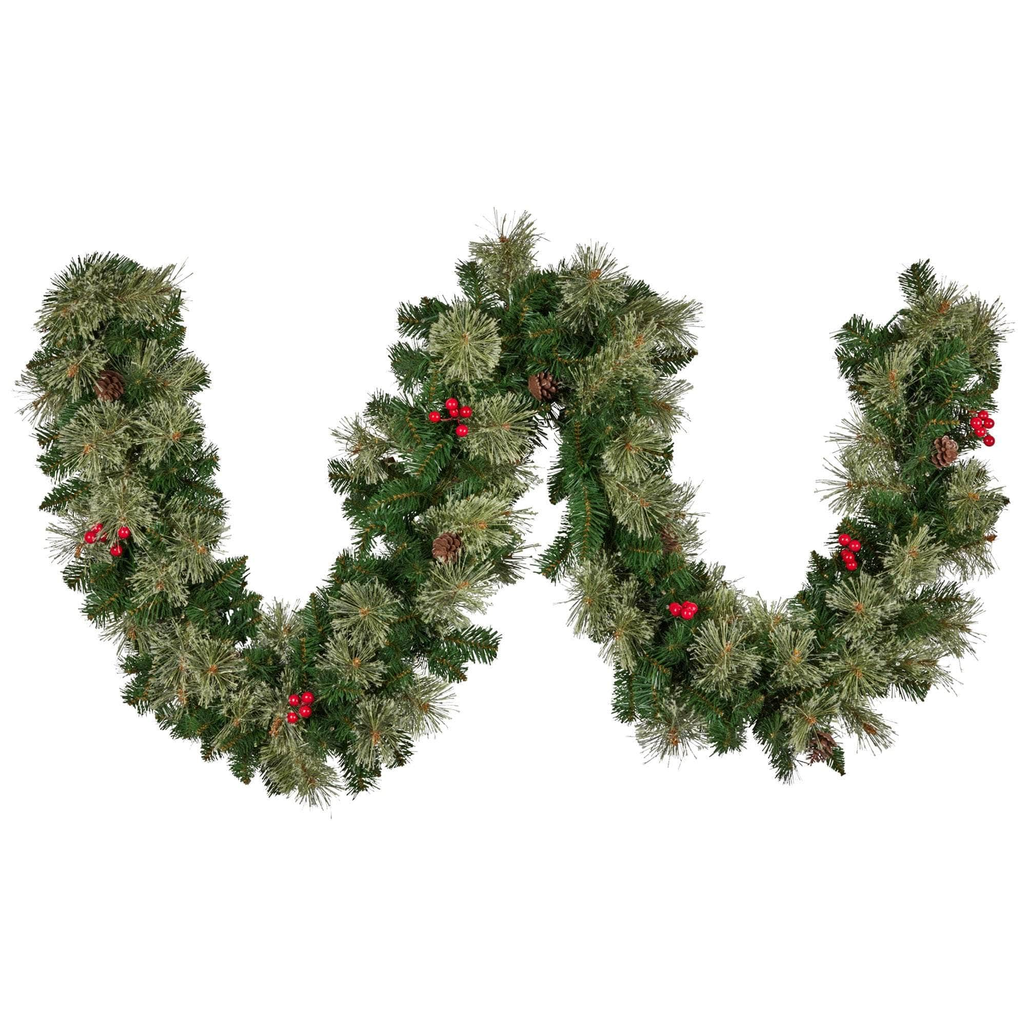 274cm Bristle Berry Multicolour Pre-Lit Christmas Garland