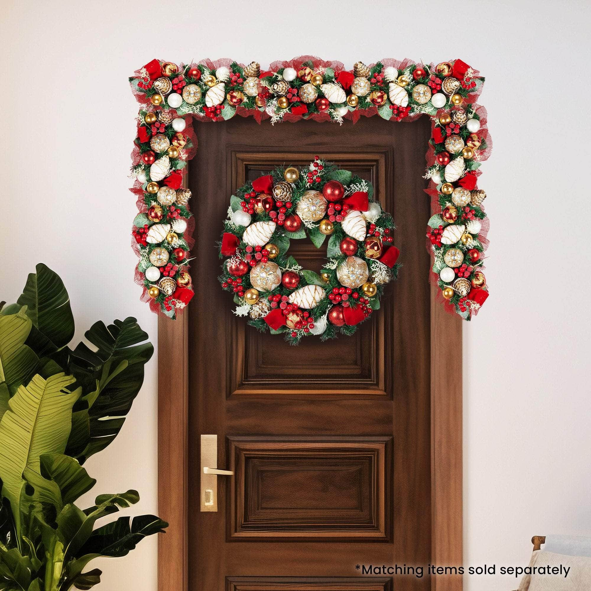 274cm Festive Floral Christmas Garland