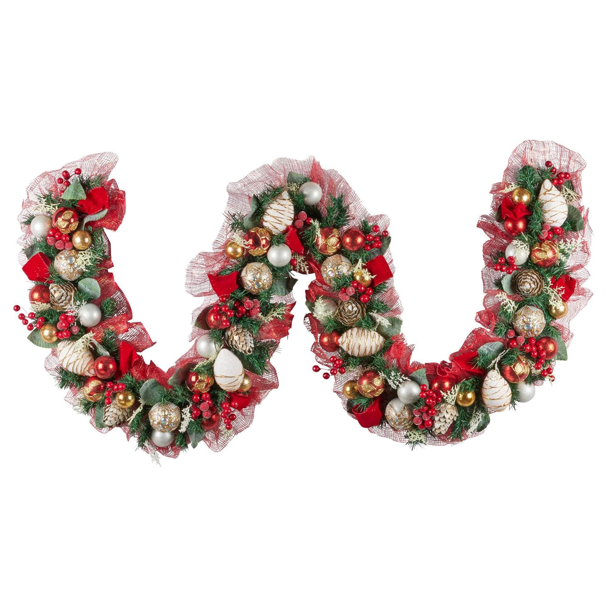 274cm Festive Floral Christmas Garland