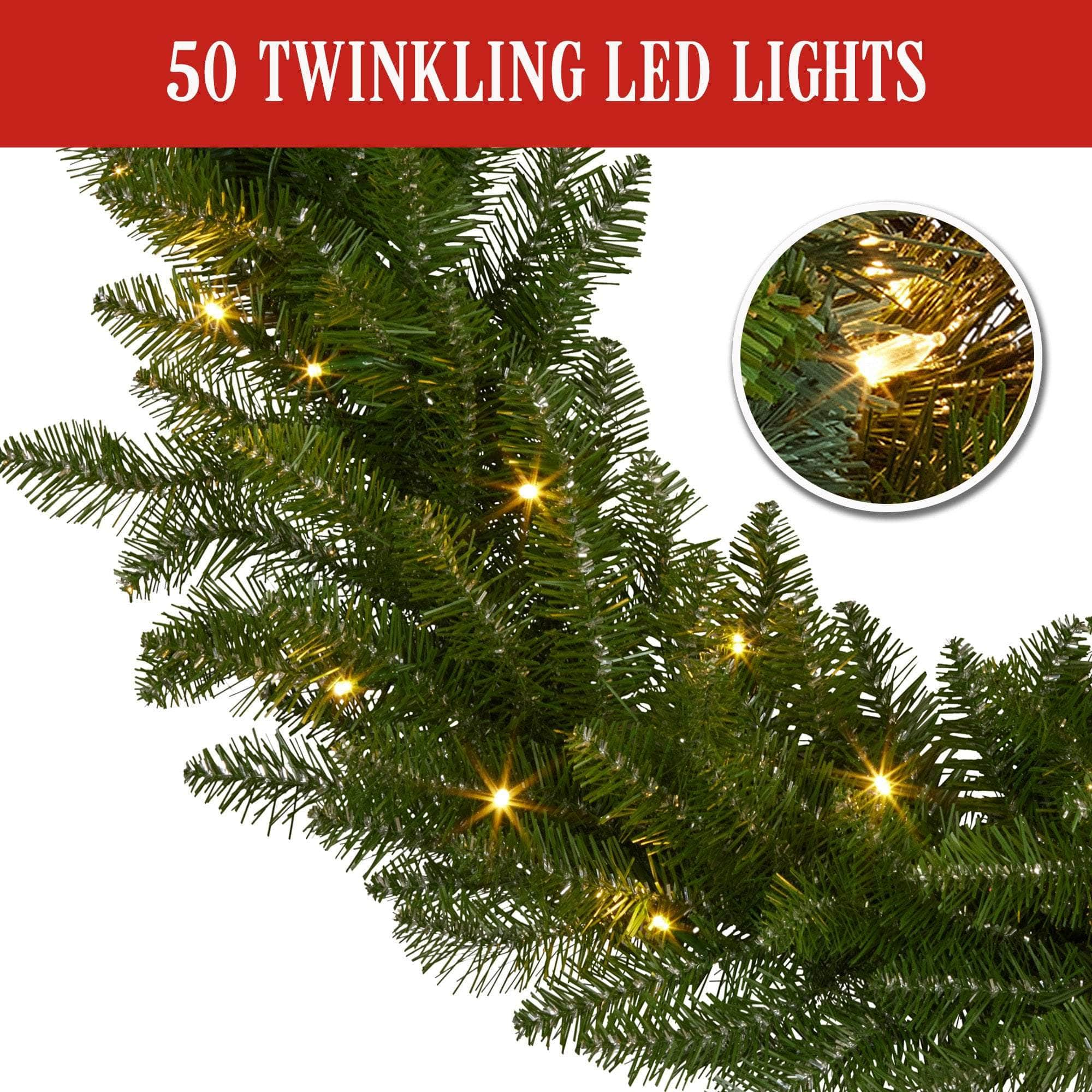 274cm Pre-lit Christmas Garland - Dunhill Shimmer Fir