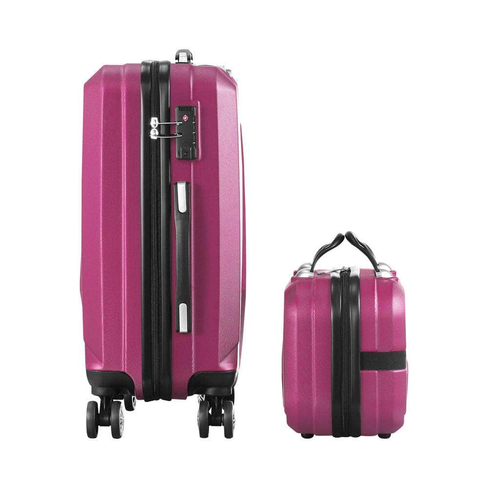 28" Luggage Suitcase Trolley Set Travel TSA Lock Red