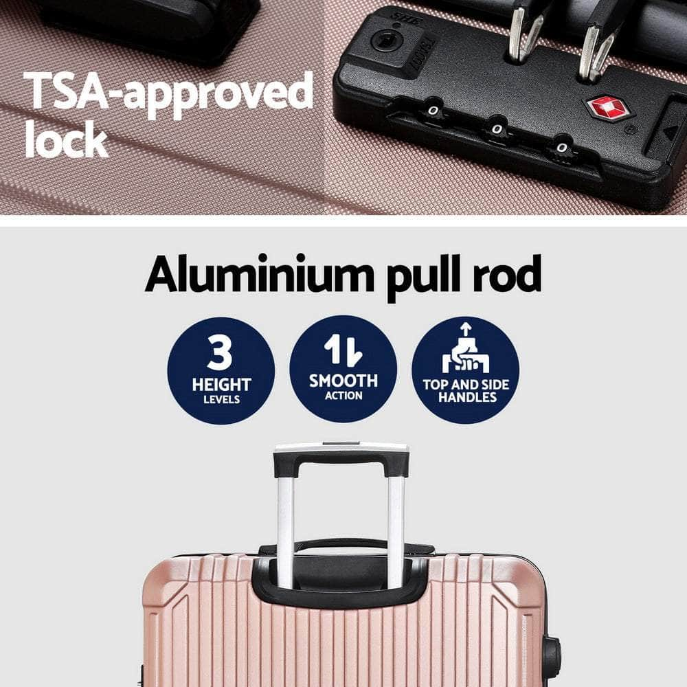 28'' TSA Luggage Set Travel Suitcase Rose Gold Hard Case