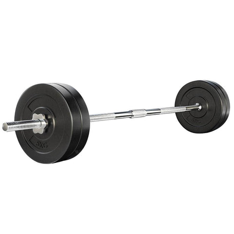 28Kg Barbell Set Weight Plates Bar Lifting Bench 168Cm