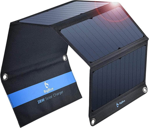 28W SunPower Solar Panel Charger - Portable, 3 USB Ports, Eco-Friendly Energy