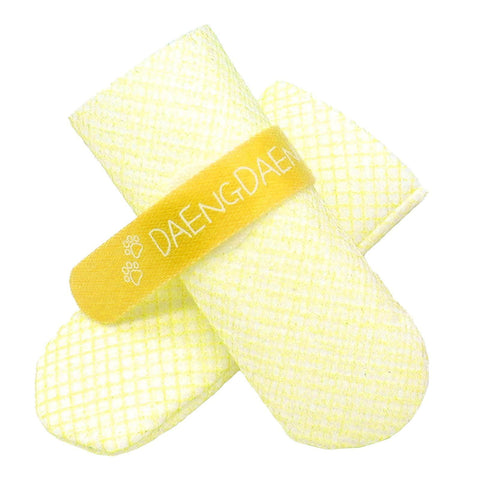 28x Waterproof Dog Shoes - Disposable Anti-Slip Pet Socks, Large, Yellow