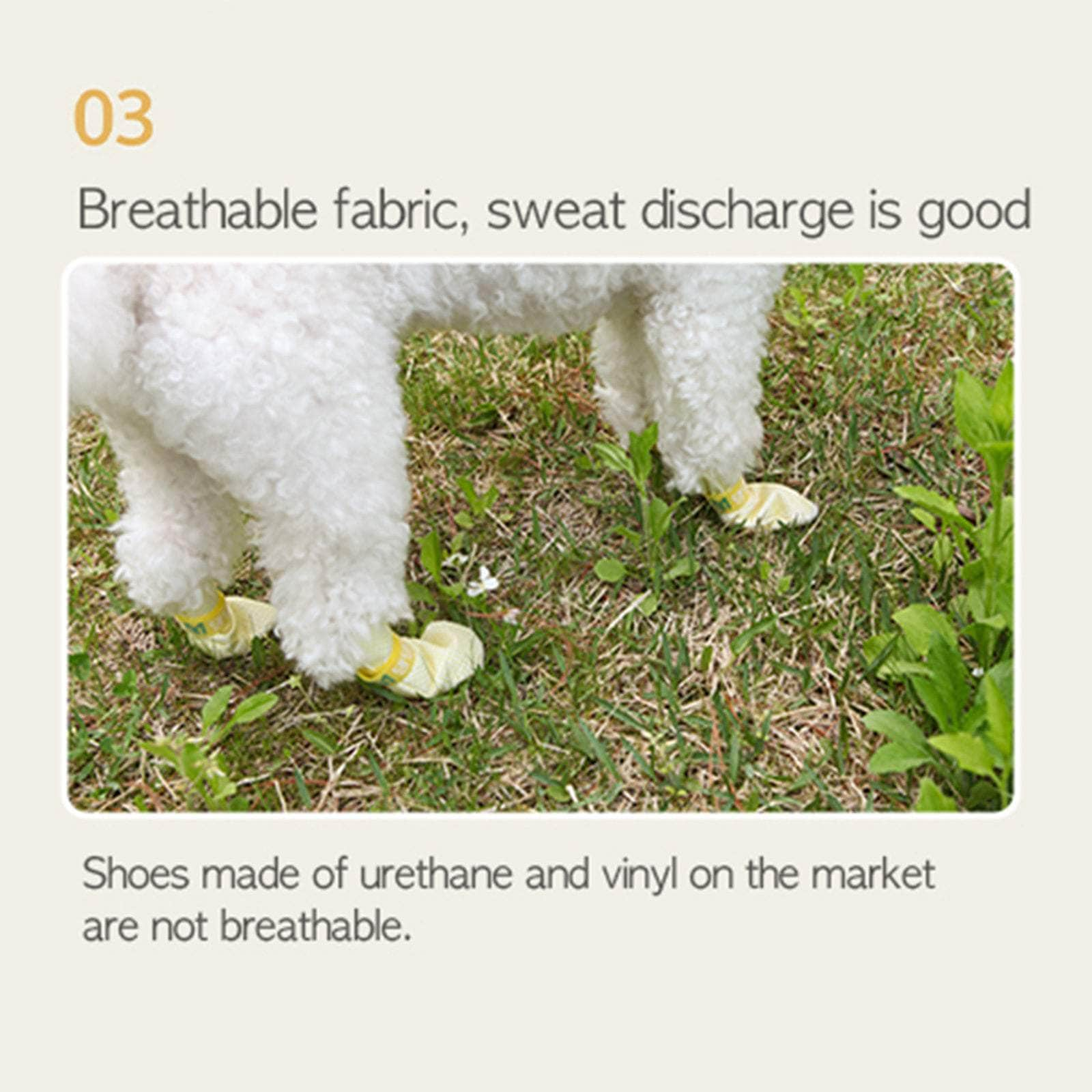 28x Waterproof Dog Shoes - Disposable Anti-Slip Pet Socks, Large, Yellow