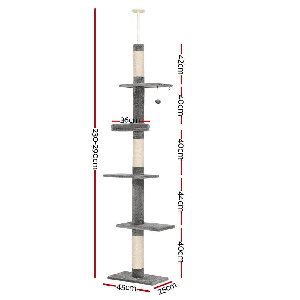 290cm Cat Tree Tower - Floor to Ceiling Scratching Post