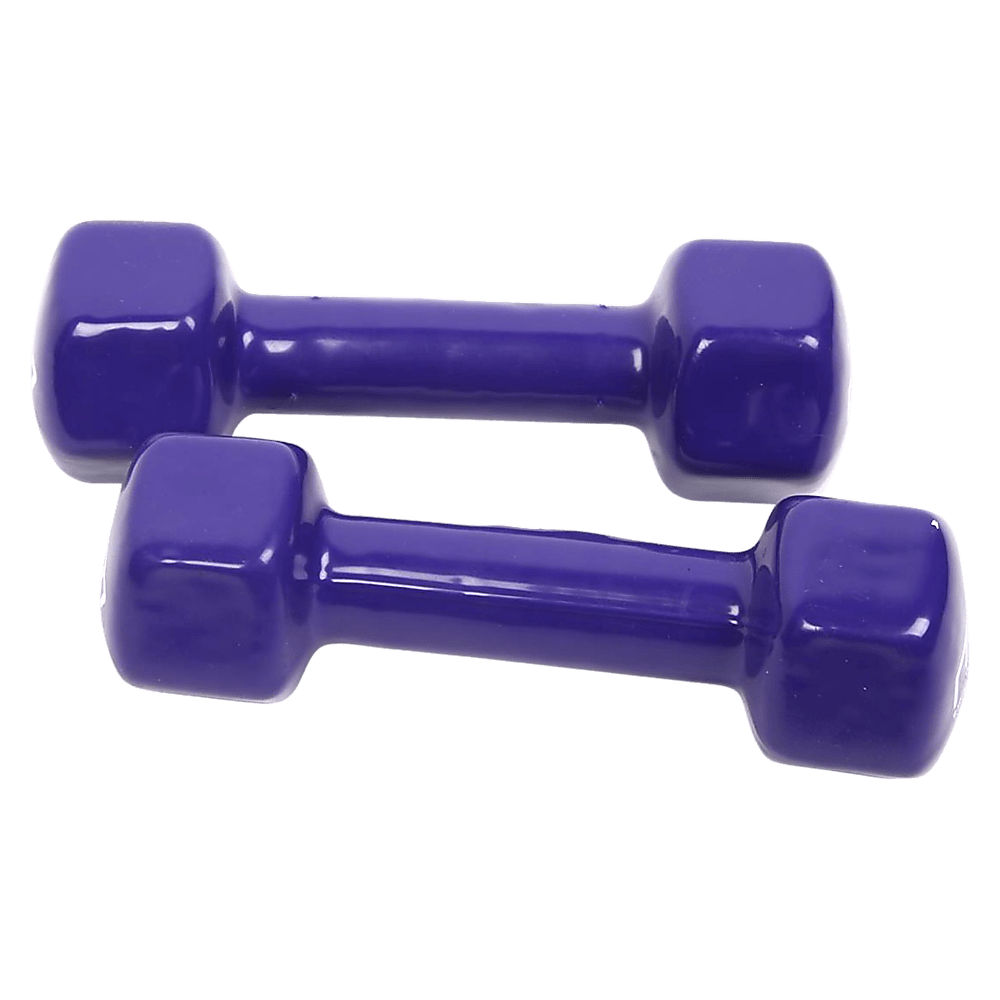 2Kg Dumbbells Pair Pvc Hand Weights Rubber Coated