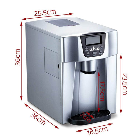 2L Portable Ice Cuber Maker & Water Dispenser - Silver