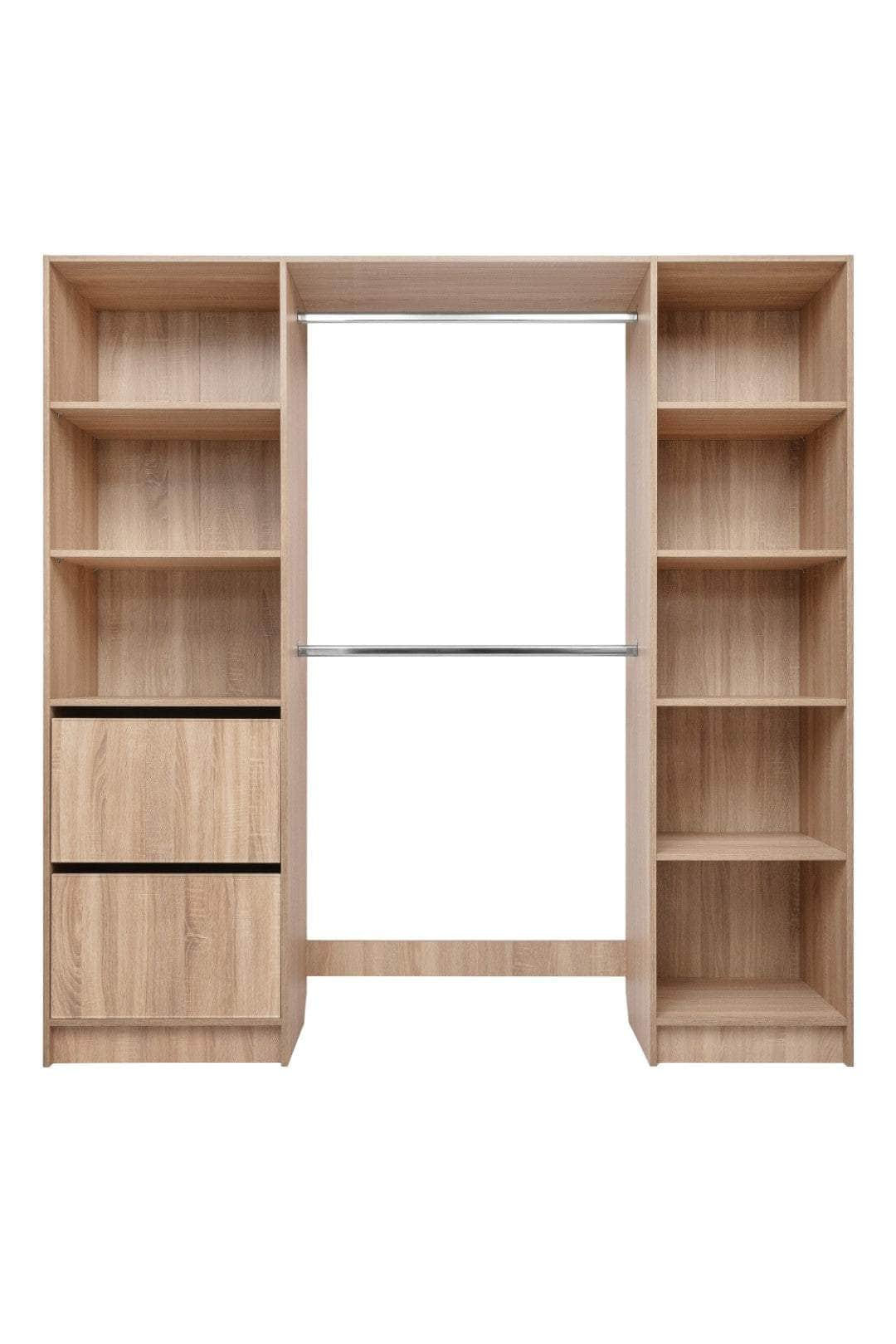 2M Walk In Wardrobe Kit - Classic/ Nordic Ash/Fluted/Hamptons/Natural Oak