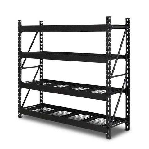 2Mx2M Garage Shelving Warehouse Rack Pallet Racking Storage Shelve Black