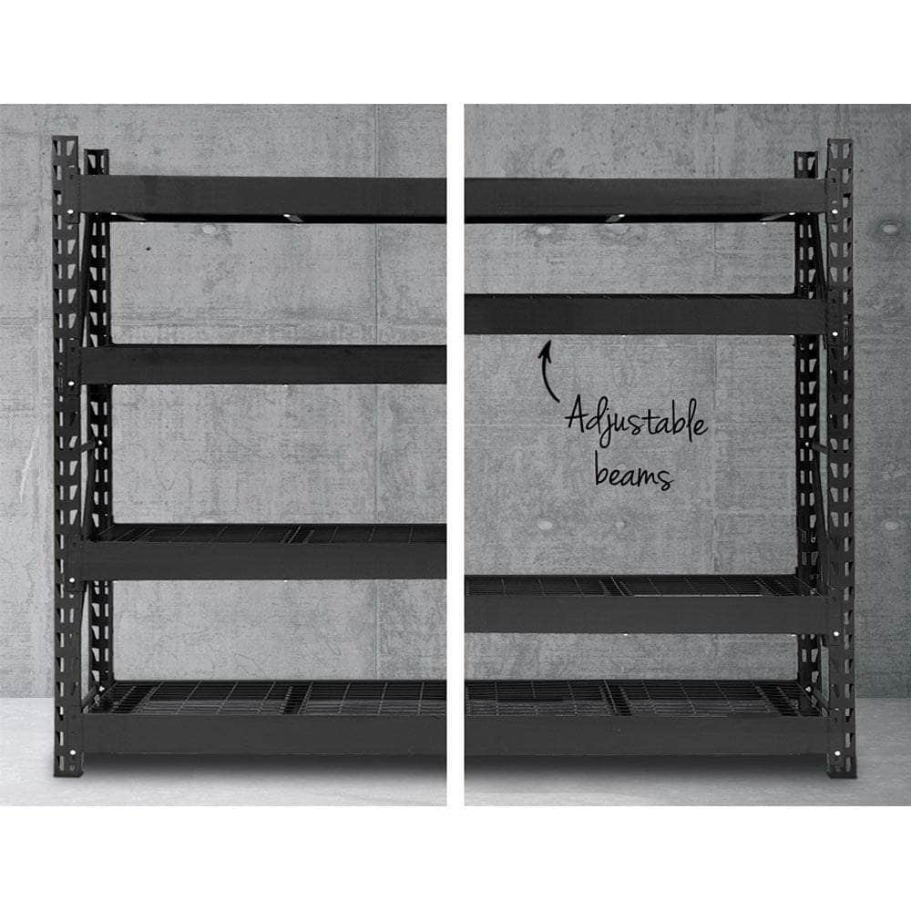 2Mx2M Garage Shelving Warehouse Rack Pallet Racking Storage Shelve Black