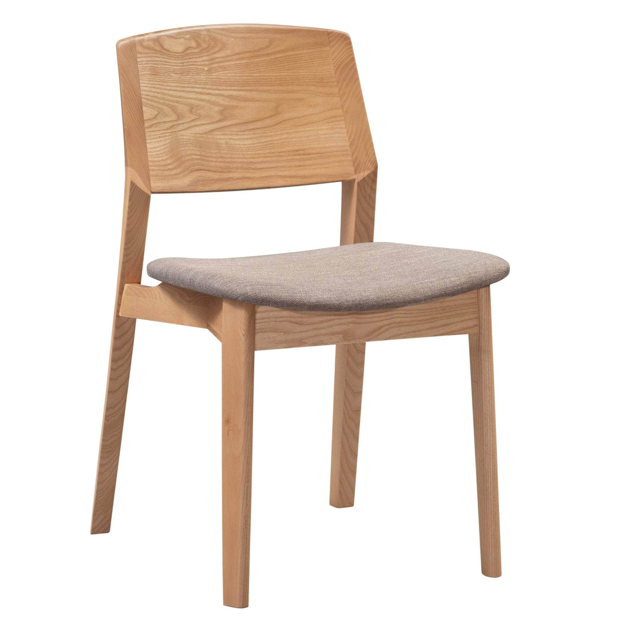 2Pc/4Pc Set Dining Chair Fabric Seat Scandinavian Solid Ash Wood Oak