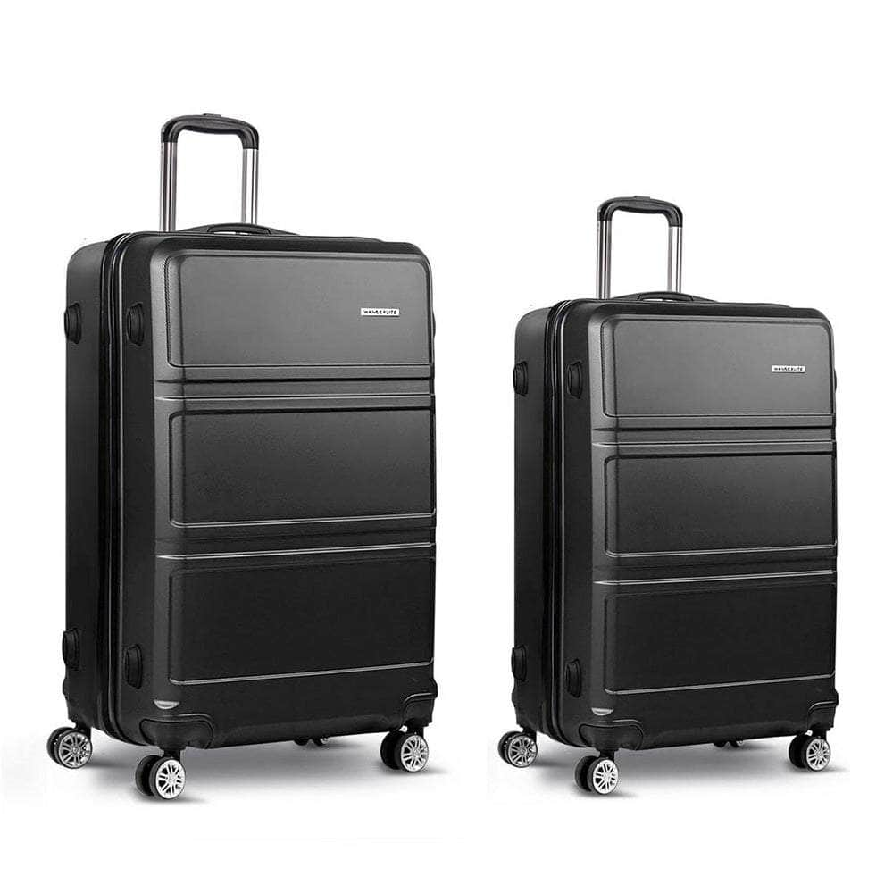 2pc Black TSA Carry-On Luggage Set – Hard Case, Lightweight