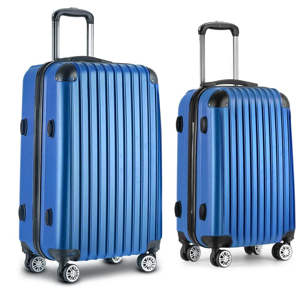 2pc Blue TSA Carry-On Luggage Set – Hard Case, Lightweight