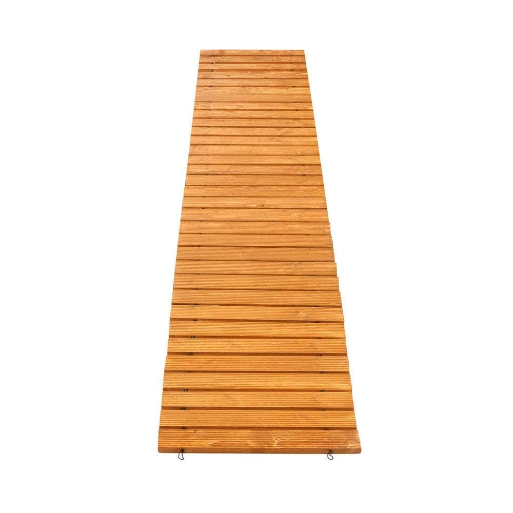 2PC Garden Wooden Pathway 8ft Roll-Out Straight Walkway