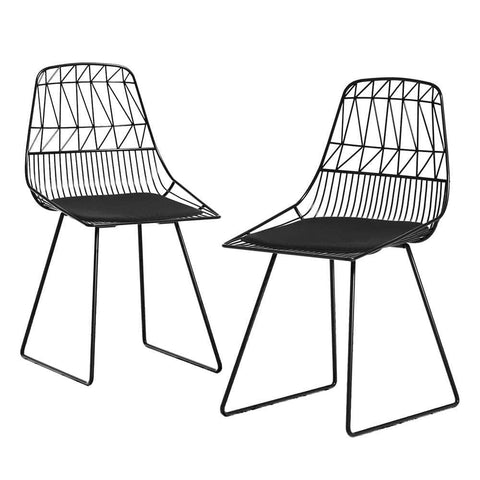 2Pc Outdoor Dining Chairs Steel Lounge Chair Patio Garden Furniture