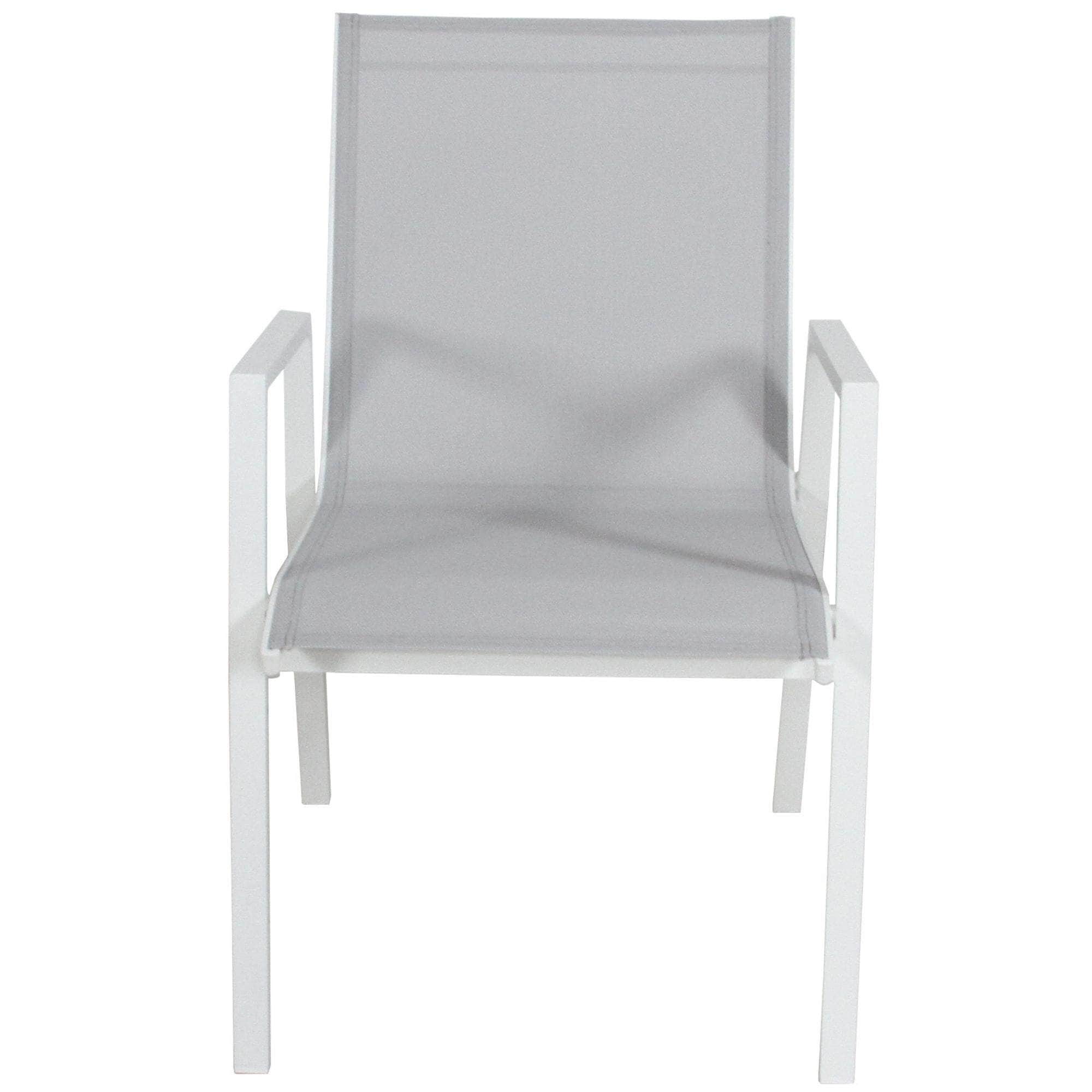2Pc Set Aluminium Outdoor Dining Table Chair White