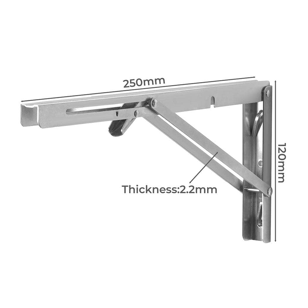 2Pcs 10" Folding Table Bracket Stainless