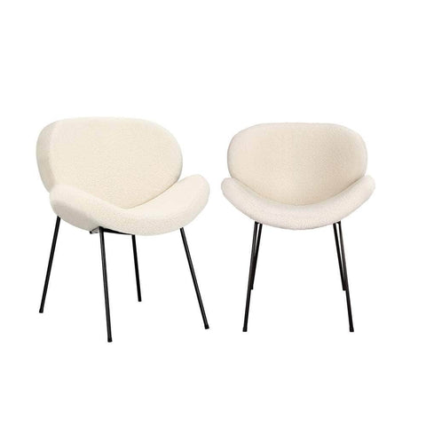 2PCS Armchair Dining Chair Accent Chairs Tub Armchairs Sherpa White