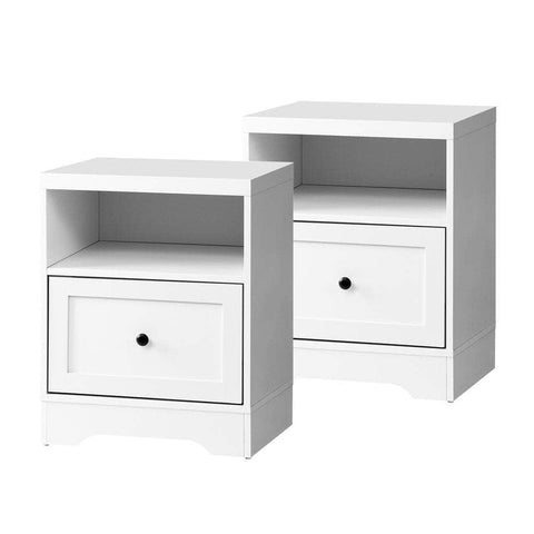 2PCS Bedside Tables Nightstand Hamptons Furniture