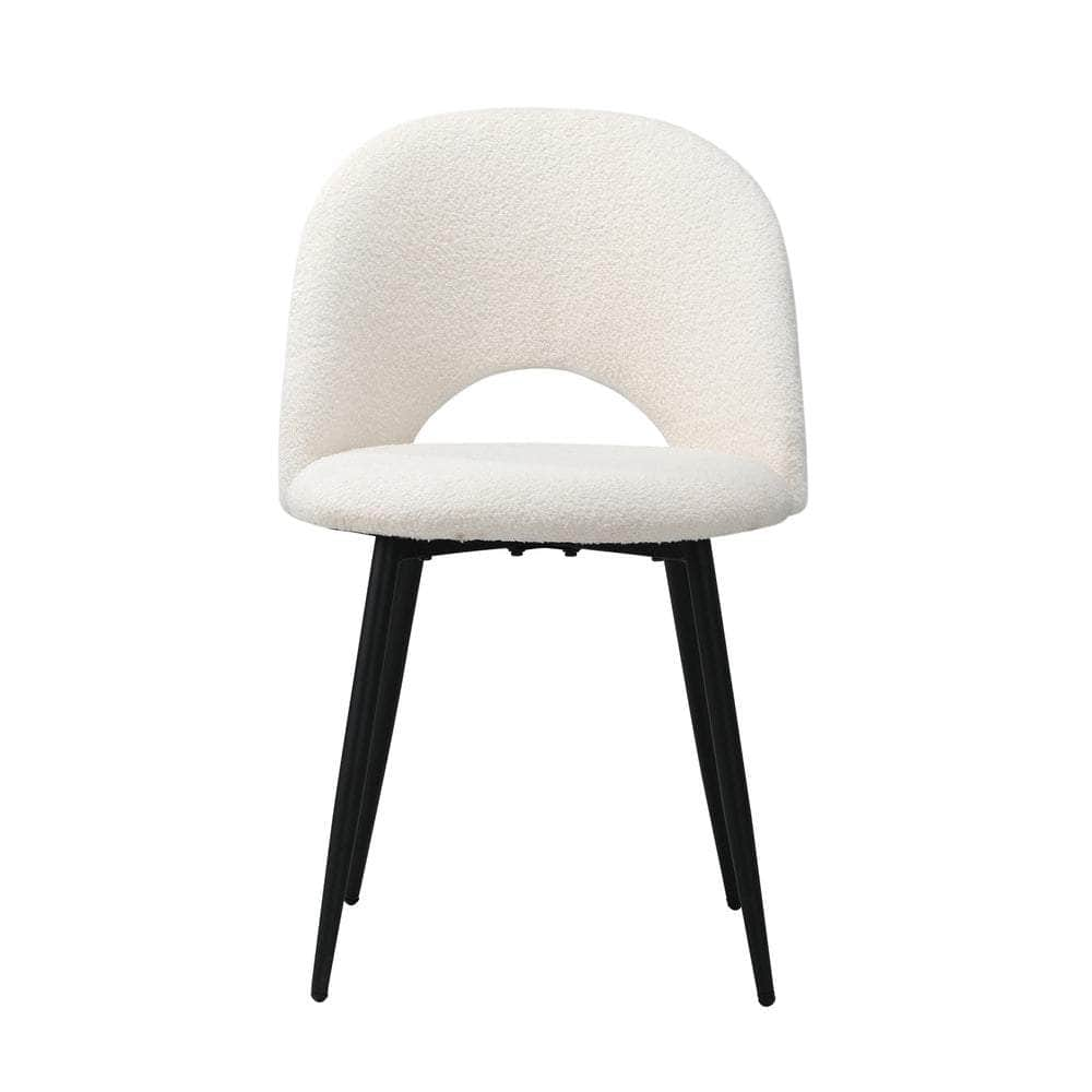 2PCS Dining Chairs Sherpa White