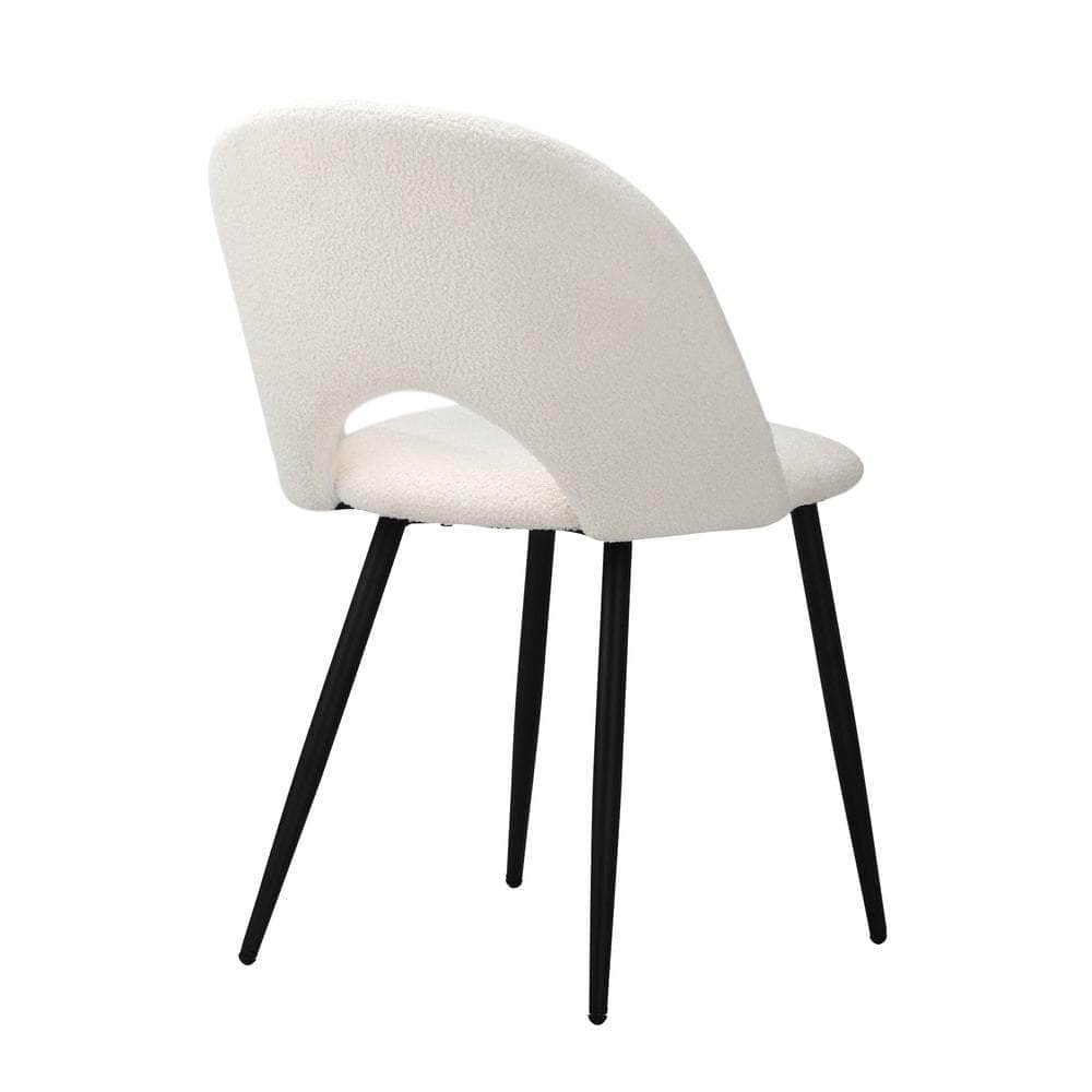 2PCS Dining Chairs Sherpa White