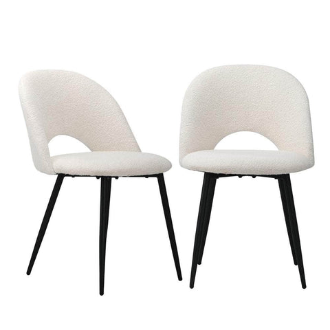 2PCS Dining Chairs Sherpa White