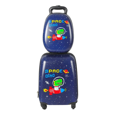 16''13'' 2PCS Kids Luggage Set Space Dino