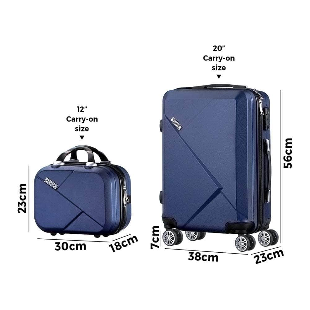 2PCS Luggage Suitcase Trolley Set Travel TSA Lock Storage Hard Case