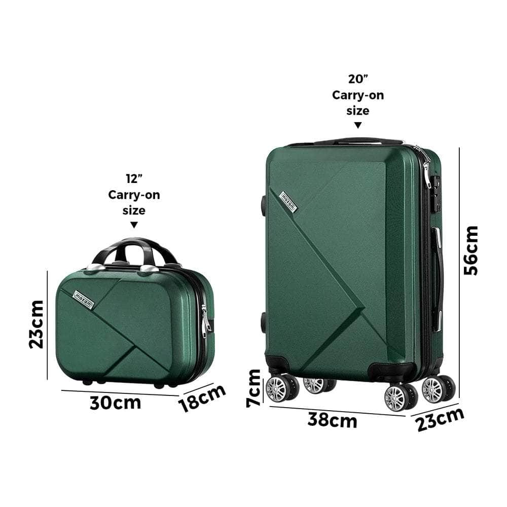 2PCS Luggage Suitcase Trolley Set Travel TSA Lock Storage Hard Case