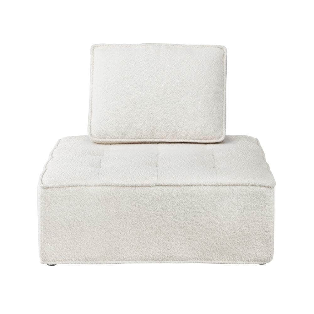 2PCS Modular Sofa Lounge Chair Armless Adjustable Back Sherpa White