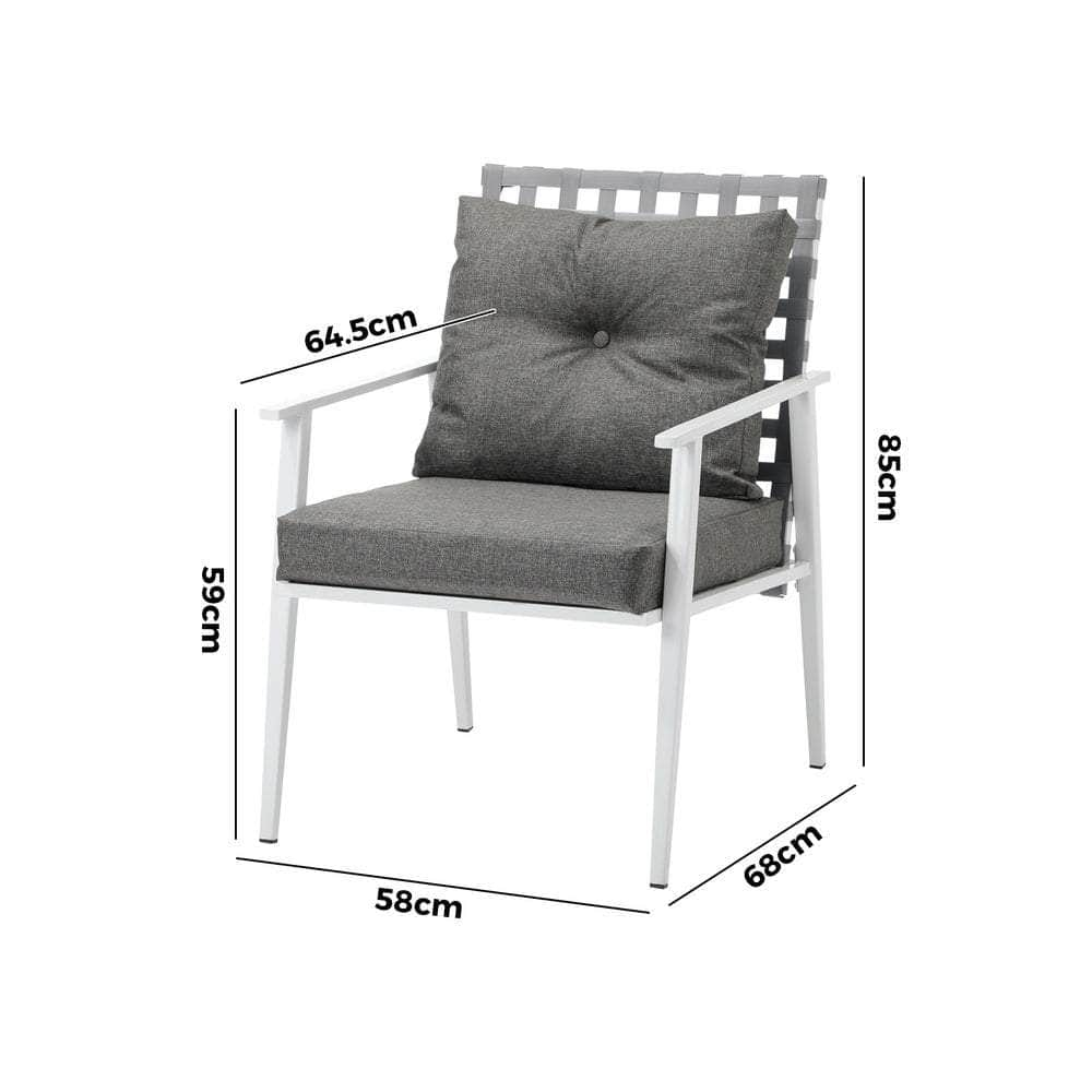 2PCS Outdoor Armchairs Rattan Backrest Black White