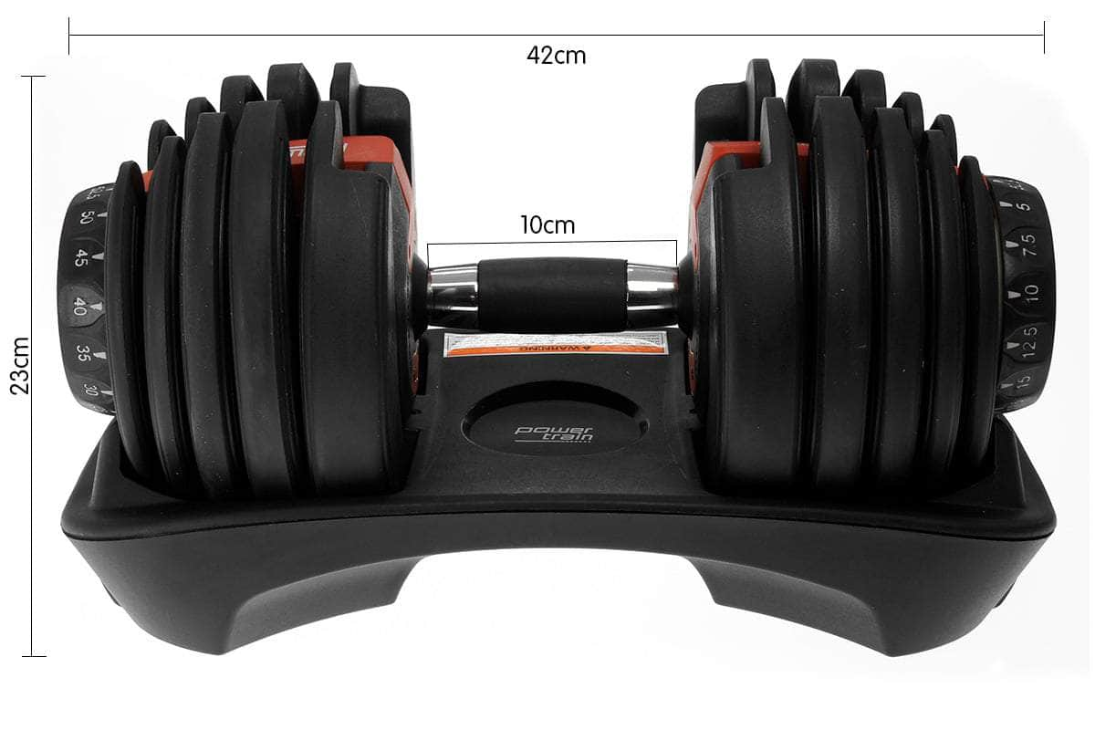 2x 24kg Adjustable Dumbbells with Stand