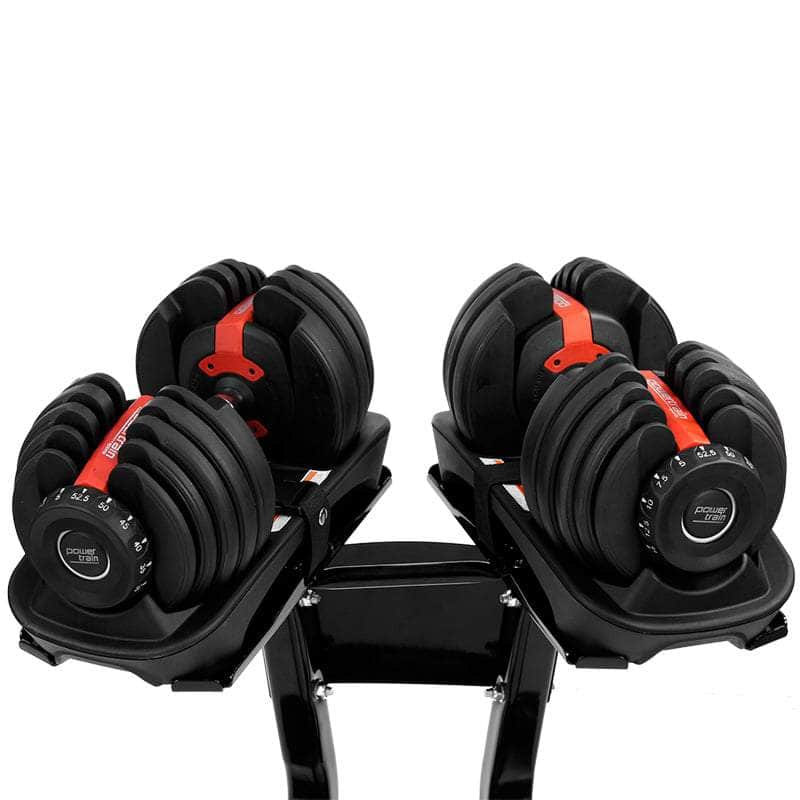 2x 24kg Adjustable Dumbbells with Stand